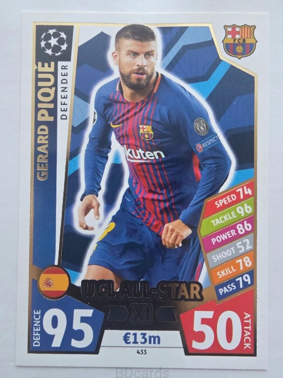 2017-18 Topps Match Attax Gerard Pique Fc Barcelona /F