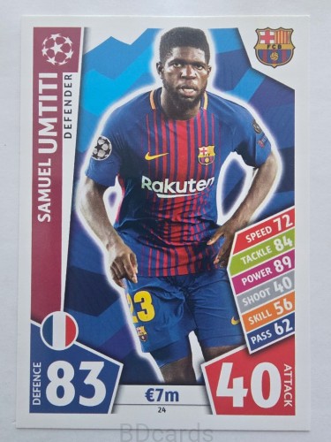 2017-18 Topps Match Attax Samuel Umititi Fc Barcelona /F