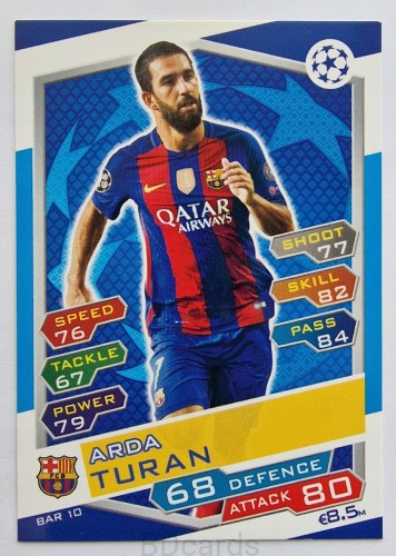 2016-17 Topps Match Attax Arda Turan Fc Barcelona /B