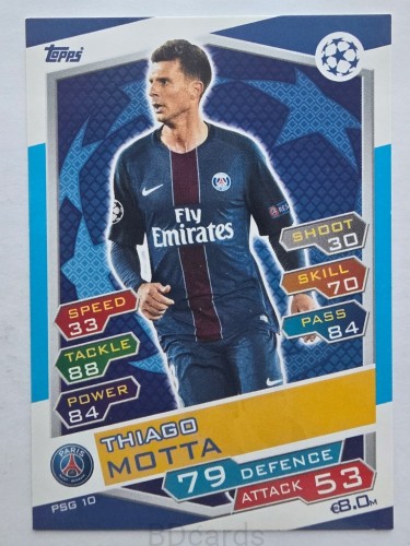 2016-17 Topps Match Attax Thiago Motta PSG /F