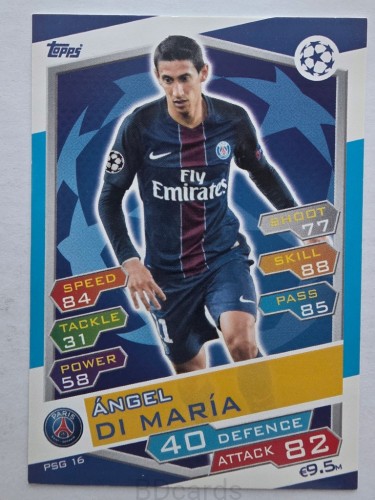 2016-17 Topps Match Attax Angel Di Maria PSG /F