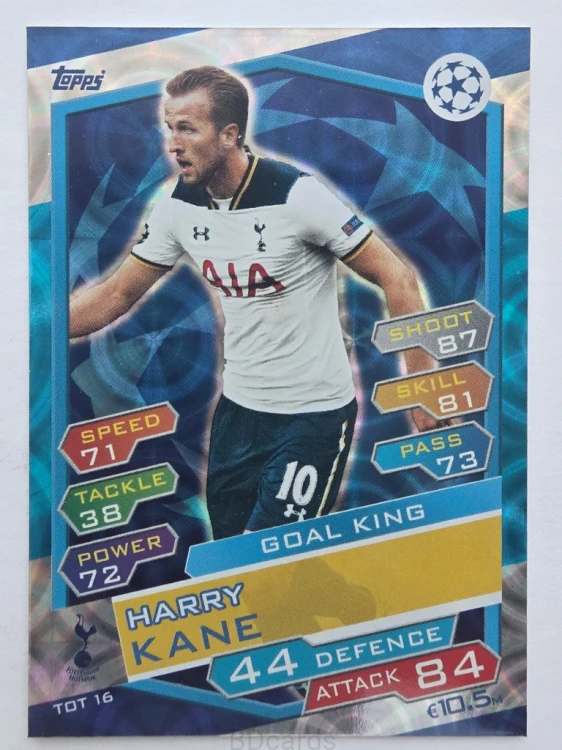 2016-17 Topps Match Attax Harry Kane Tottenham Goal King /F