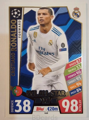 2017-18 Topps Match Attax Cristiano Ronaldo Real Madryt Star /A86