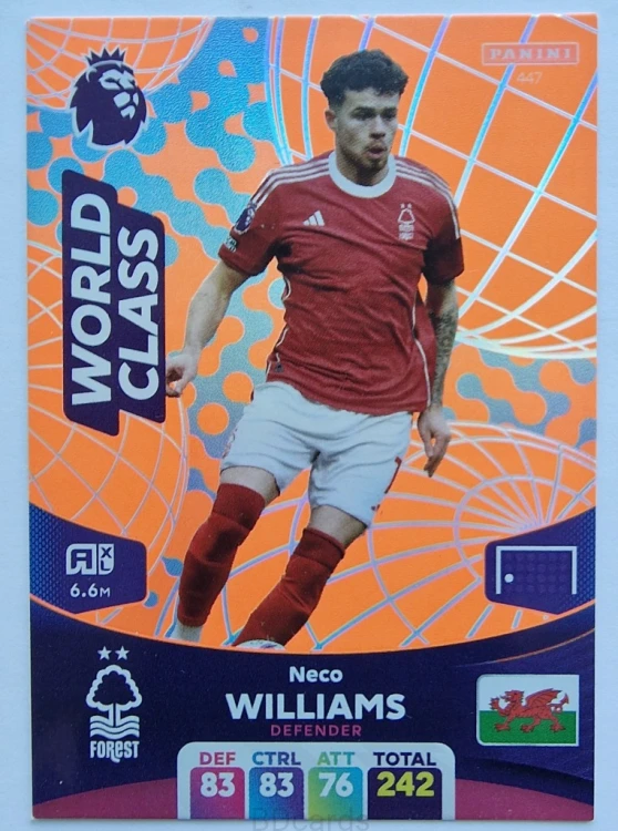 2024 Panini Premier League Cheik Neco Willams Notingham World Class /SP24