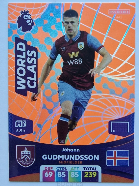 2024 Panini Premier League Cheik Gudmundsson Burnley World Class /SP24