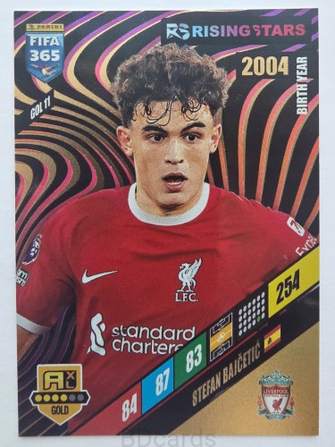 2024 Panini Fifa 365 Stefan Bajetić Liverpool Rising Star /F