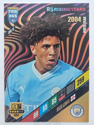 2024 Panini Fifa 365 Rico Lewis Manchester City Rising Star /F