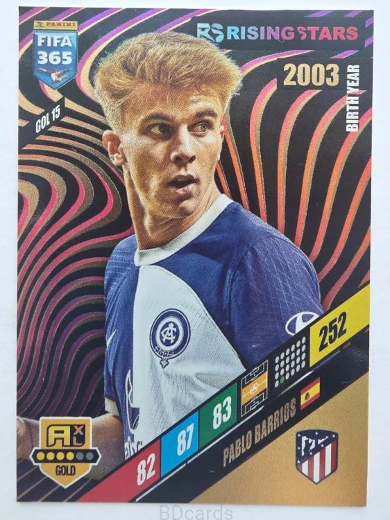 2024 Panini Fifa 365 Pablo Barrios Atletico Madryt Rising Star /F