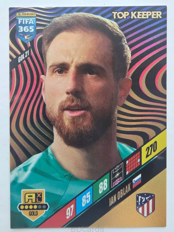 2024 Panini Fifa 365 Jan Oblak Atletico Madryt Top Keeper /F
