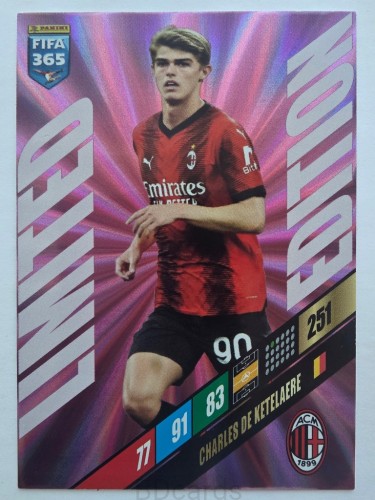 2024 Panini Fifa 365 Charles de Ketelaere AC Milan Limited Edition /NU23