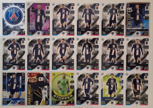 2022-23 Topps Match Attax 18 Kart PSG Mbappe Neymar Ramos /ZY