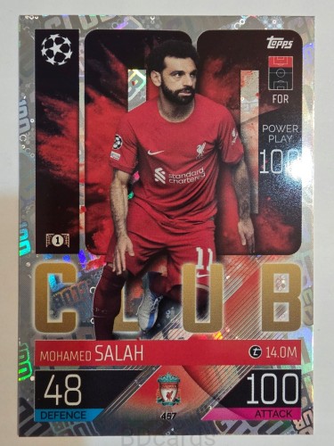 2022-23 Topps Match Attax Mohamed Salah Liverpool 100 Club /A