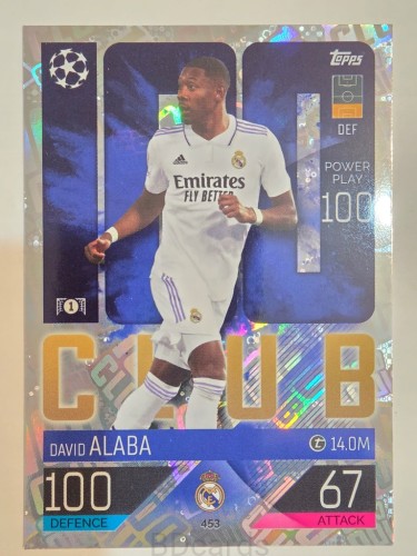 2022-23 Topps Match Attax David Alaba Real Madryt 100 Club /A