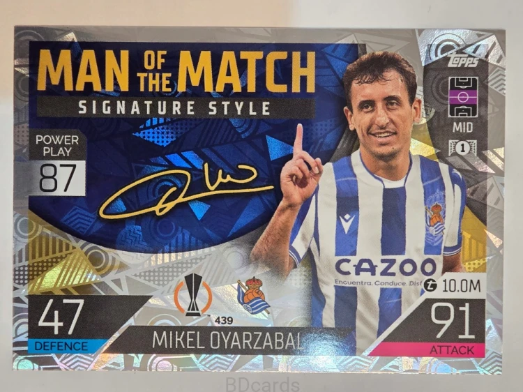 2022-23 Topps Match Attax Mikel Oyarzabal Real Sociedad Signature Style /A