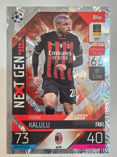 2022-23 Topps Match Attax Pierre Kalulu AC Milan Next Gen /A
