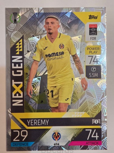 2022-23 Topps Match Attax Yeremy Villarreal Next Gen /A
