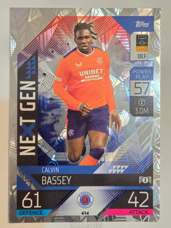2022-23 Topps Match Attax Calvin Bassey Rangers Next Gen /A