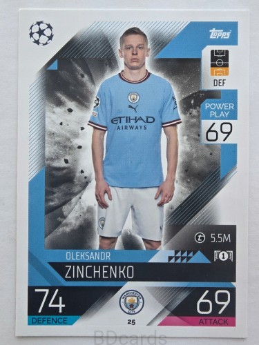 2022-23 Topps Match Attax Oleksandr Zinchenko Manchester City /F