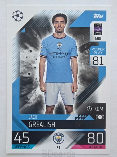 2022-23 Topps Match Attax Jack Grealish Manchester City /F