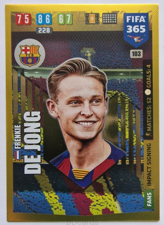 2019-20 Panini Fifa 365 Champions League De Jong FC Barcelona /FR9