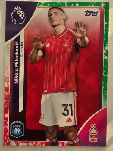 2025-26 Topps Premier League KA Nikola Milenković Nottingham Forest /O