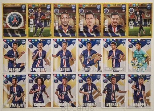 2019-20 Panini Fifa 365 18 Kart PSG Mbappe Neymar Cavani Verratti /ZY