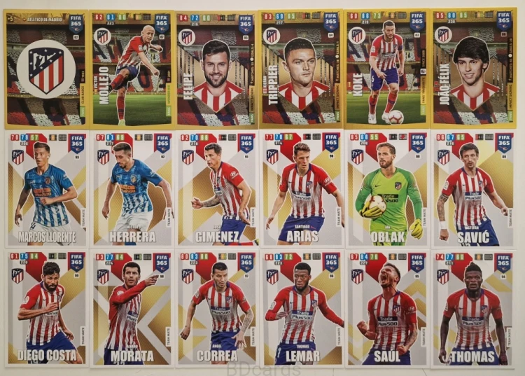 2019-20 Panini Fifa 365 18 Kart Atletico Madryt Morata Oblak Felix /ZY