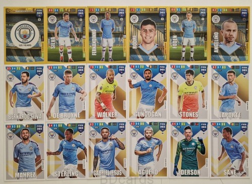 2019-20 Panini Fifa 365 18 Manchester City Rodri Foden Aguero Silva /ZY