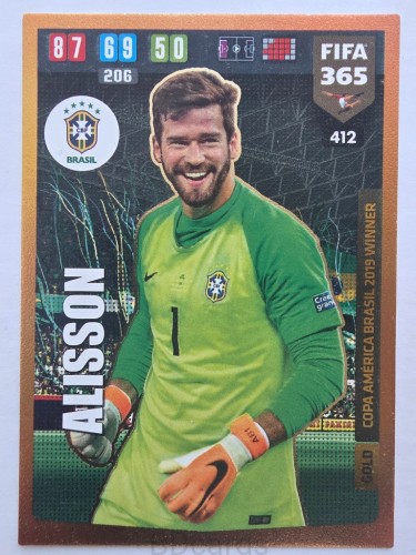 2019-20 Panini Fifa 365 Alisson Brazylia Gold /F
