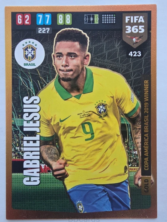 2019-20 Panini Fifa 365 Gabriel Jesus Brazylia Gold /F