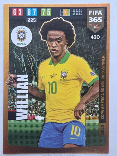 2019-20 Panini Fifa 365 Willian Brazylia Gold /F