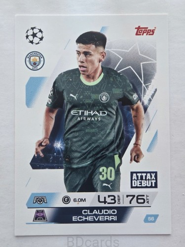 2025-26 Topps Match Attax Claudio Echeverri Manchester City /F