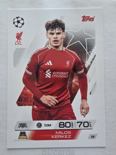 2025-26 Topps Match Attax Milos Kerkez Liverpool /F