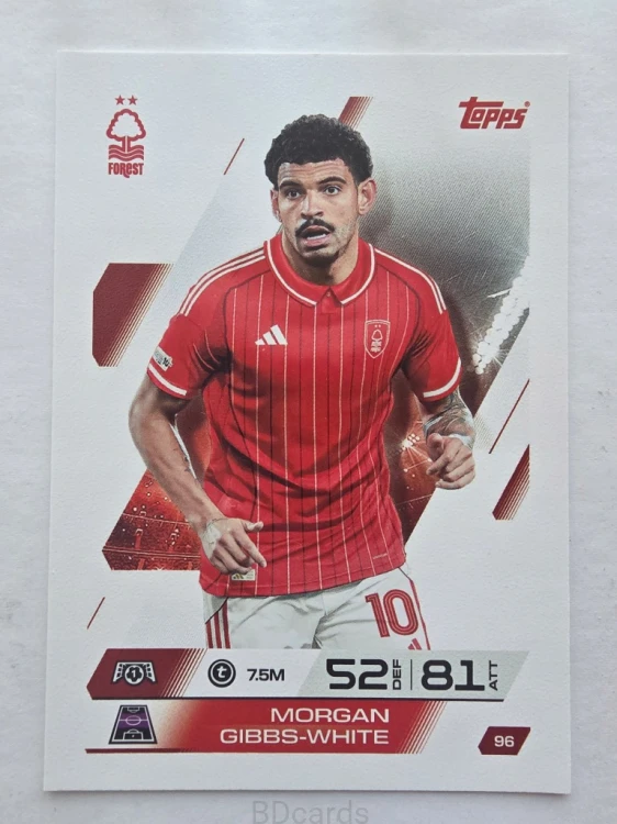 2025-26 Topps Match Attax Morgan Gibbs-White Nottingham Forest /F