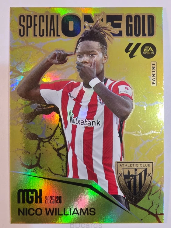 2025-26 Panini Megacracks Nico Williams Atletic Bilbao Special Gold /A83