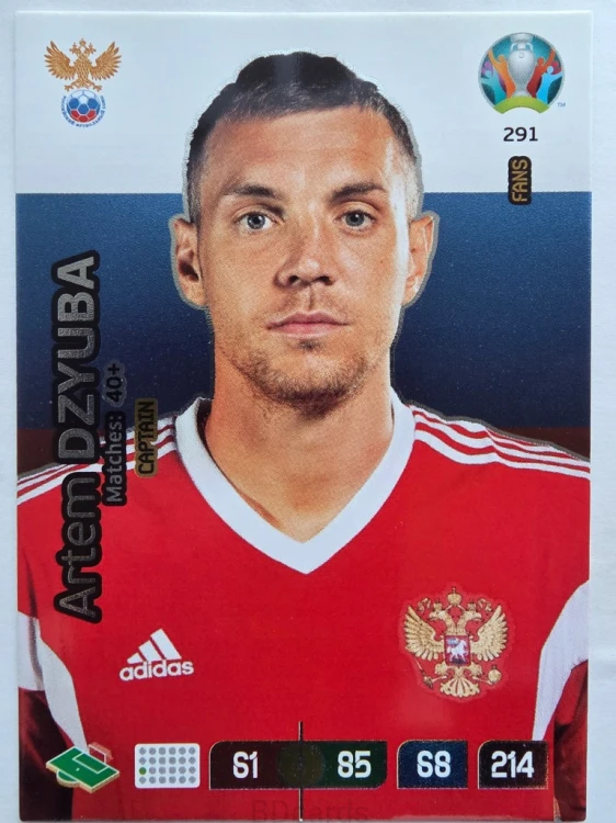 2020 Panini Euro Artem Dzyuba Captain Rosja Nr 291 /O
