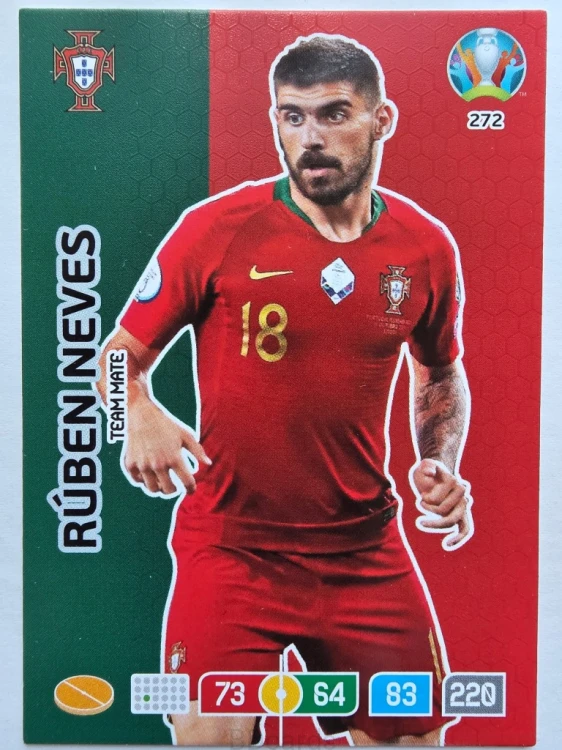 2020 Panini Euro Ruben Neves Portugalia Nr 272 /O