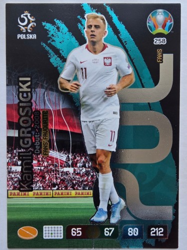 2020 Panini Euro Kamil Grosicki Fans Favourite Polska Nr 258 /O
