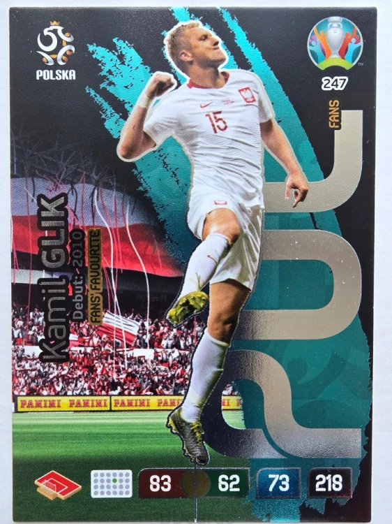 2020 Panini Euro Kamil Glik Fans Favourite Polska Nr 247 /O