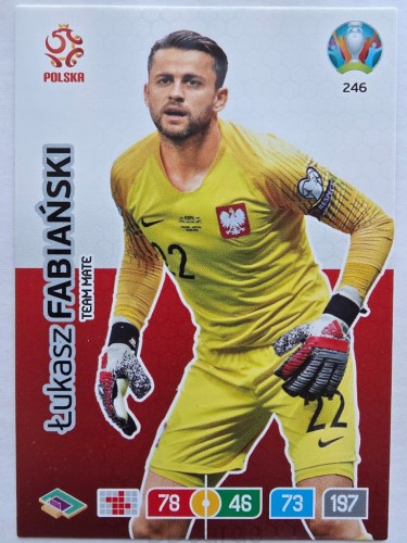 2020 Panini Euro Łukasz Fabiański Polska Nr 246 /O