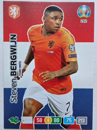 2020 Panini Euro Steven Bergwijn Holandia Nr 242 /O