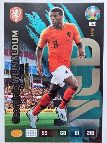 2020 Panini Euro Georginio Wijnaldum Fans Favourite Holandia Nr 240 /O