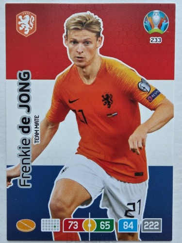 2020 Panini Euro Frenkie de Jong Holandia Nr 233 /O