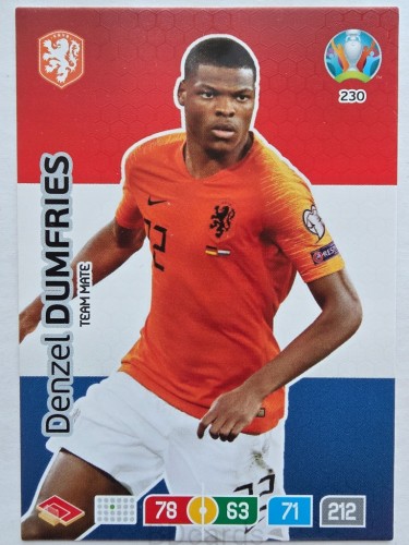 2020 Panini Euro Denzel Dumfries Holandia Nr 230 /O