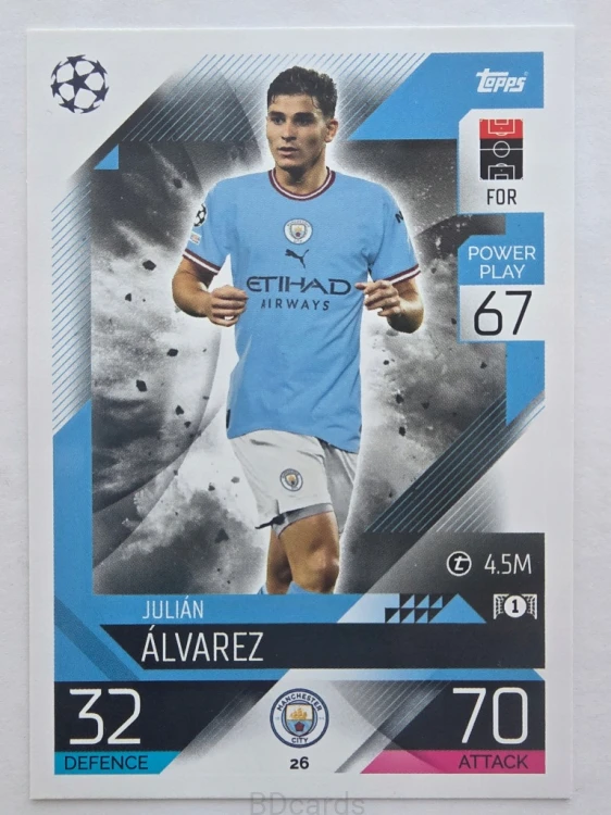 2022-23 Topps Match Attax Julian Alvarez Manchester City /F