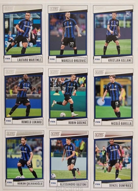 2022-23 Panini Fifa Score 9 Kart Inter Lukaku Martinez Barella /ZY