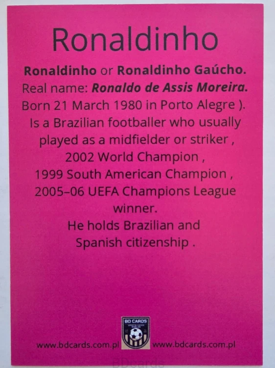 2024 Karta Ronaldinho Fc Barcelona Legends Limited Edition /BC18