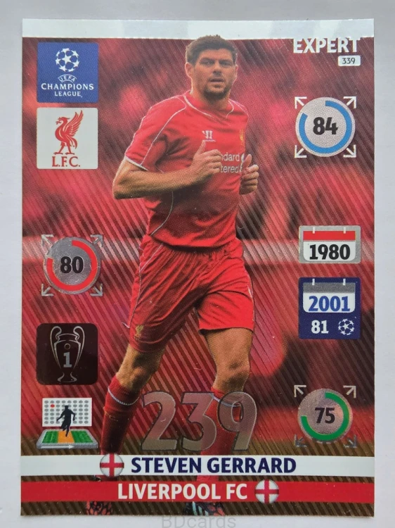 2014-15 Panini Champions League Steven Gerard Liverpool Expert /AU18