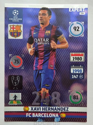 2014-15 Panini Champions League Xavi Hernandez FC Barcelona Expert /AU16