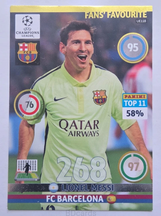 2014-15 Panini Champions League Lionel Messi FC Barcelona /FR5